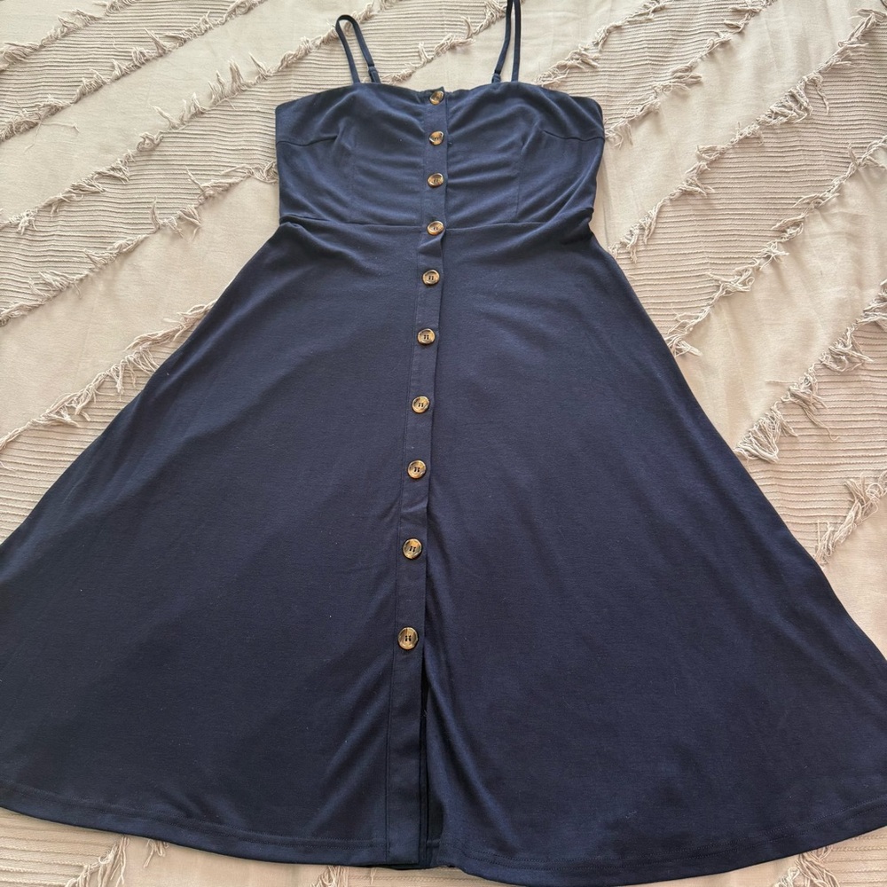 Navy Button-Down Dress size small knit